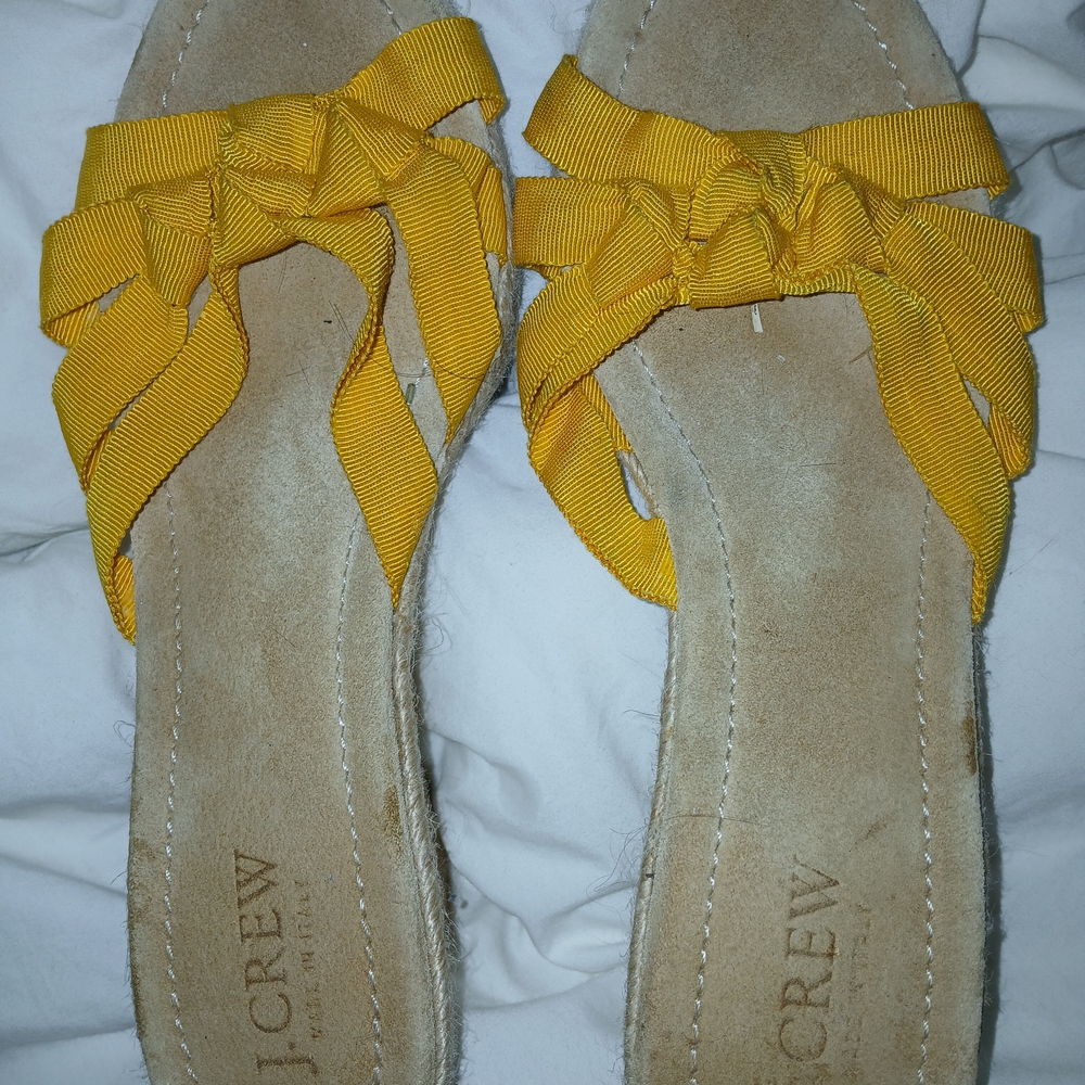 3/$25 J. Crew Yellow Sandals with Knotted Detail Nwot